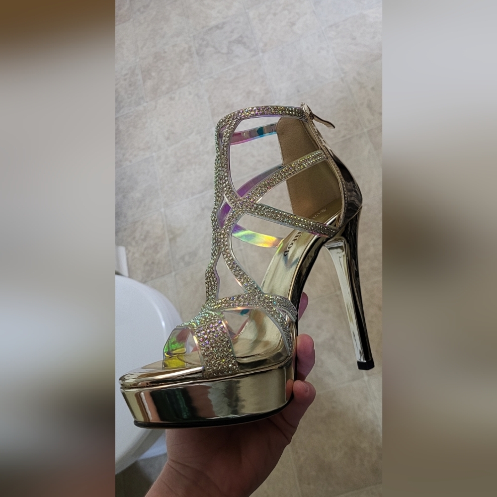 Dazzling Gold Strappy Heels